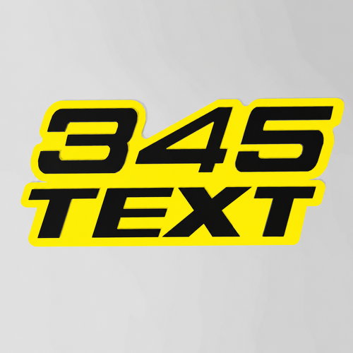 345 Hemi Style Custom TEXT Raised 3D Yellow and Black — Emblema (parafango, portellone, griglia anteriore)