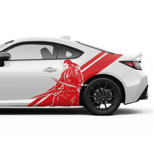 Kit di adesivi in vinile strisce laterali Japan Samurai per Toyota GR86 e Supra_2