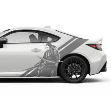 Kit di adesivi in vinile strisce laterali Japan Samurai per Toyota GR86 e Supra_3