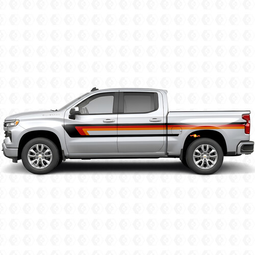 Strisce in Vinile Retro per la Parte Superiore della Linea Cintura della Porta e del Fianco del Cassone per Chevrolet Silverado 1500 T1XX 2019-2026_1