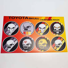 Skull Heritage Retro Vintage Old Style Pacchetto adesivi Decalcomanie grafiche per Toyota TRD
 2