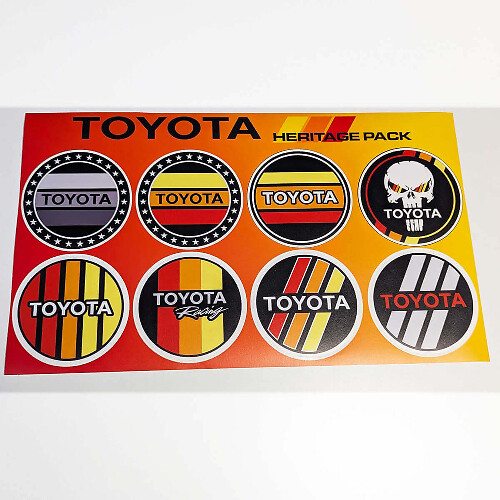 Set Adesivi Grafica Rotonda Stile Retrò Vintage d'Epoca Toyota Heritage