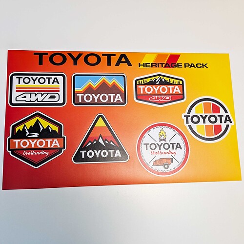 Toyota Mountains Heritage Retro Vintage Old Style Pacchetto adesivi decalcomanie grafiche
