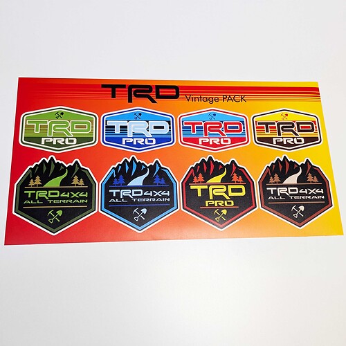 TRD Heritage Retro Vintage Old Style Pacchetto adesivi decalcomanie grafiche
