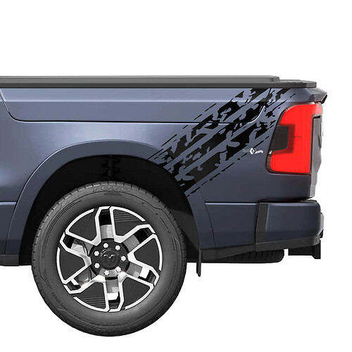 Strisce laterali del letto Decalcomanie in vinile Adesivi Grafica Dodge RAM 1500 REV
