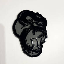 Distintivo 3D personalizzato Emblema dei distintivi della griglia anteriore del portellone posteriore del parafango Gorilla arrabbiato
 2