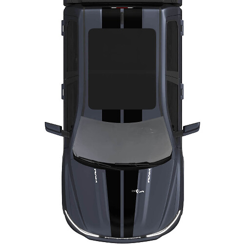 Cofano e tetto doppie strisce centrali per Dodge RAM 1500 REV decalcomanie in vinile adesivi grafica
