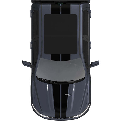 Cofano e tetto doppie strisce centrali per Dodge RAM 1500 REV decalcomanie in vinile adesivi grafica
