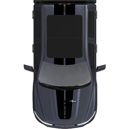 Kit di Adesivi in Vinile con Strisce Personalizzate Doppie per Cofano e Tetto per Dodge Ram 1500 REV