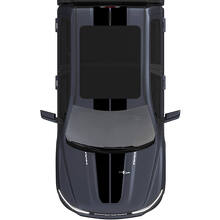 Adesivi in vinile a doppia striscia centrale per cofano e tetto 3 per Dodge Ram 1500 REV 3