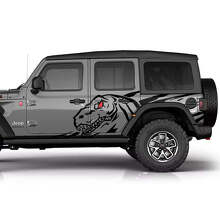 Kit di Adesivi in Vinile per Grafiche Laterali T-Rex per Jeep Wrangler_2