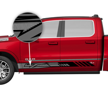 Porte laterali Pannello basculante Strisce Decalcomanie in vinile Adesivi Grafica per Dodge RAM 1500 TUNGSTEN
 2