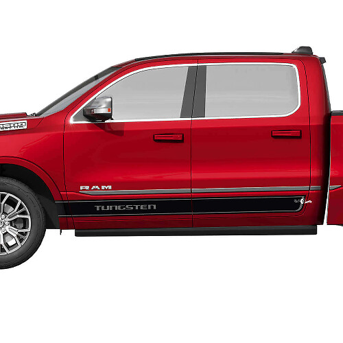 Kit di Adesivi Laterali a Strisce con Lettere in Tungsteno per Dodge Ram 1500 Tungsteno