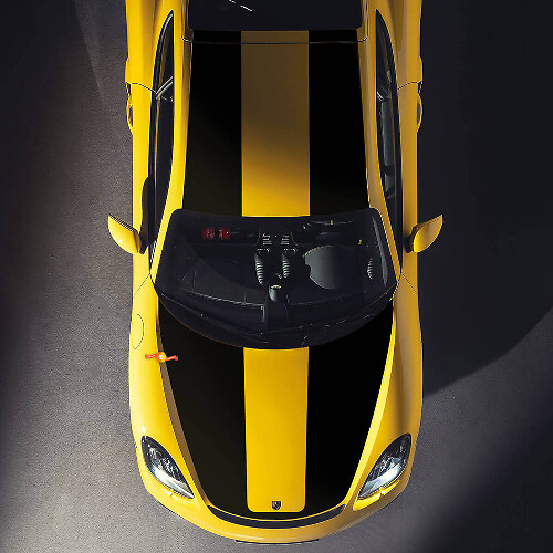 Kit Adesivi Vinile Doppie Strisce da Cofano e Tetto per Porsche Cayman GT4
