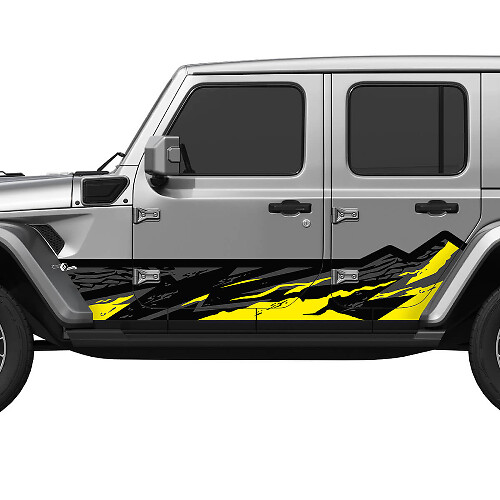 Montagne mimetiche Splash Wrap Adesivo in vinile per porte laterali adatto a Jeep Wrangler
