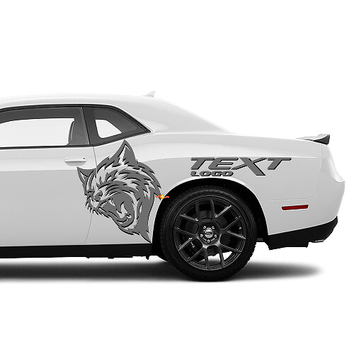 Kit di Adesivi Vinile Personalizzati Wildcat Testo Laterale per Dodge Challenger Charger_1