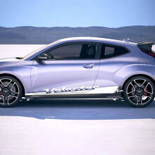 2x Adesivi in vinile a strisce per sottoporta laterale della porta, adatti per Hyundai Veloster 3