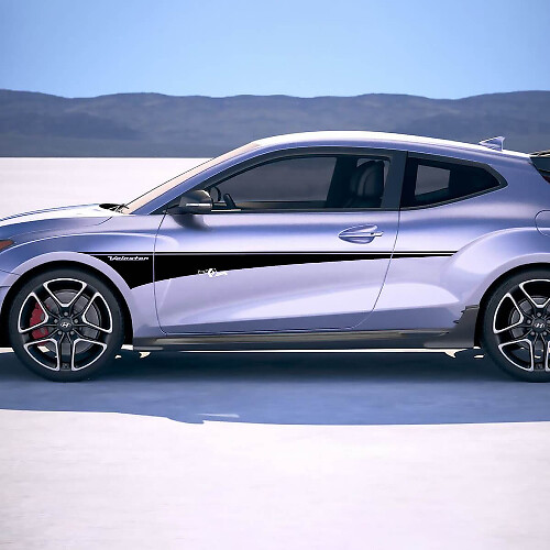 2x porta da bilanciere a strisce per bilanciere adesivi in ​​vinile decalcomania per Hyundai Veloster
