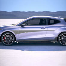 2x porta da bilanciere a strisce per bilanciere adesivi in ​​vinile decalcomania per Hyundai Veloster
 2