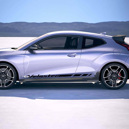 2x Adesivi in Vinile Strisce da Corsa Laterali Porta Veloster adatti a Hyundai Veloster