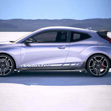 2x Adesivi in Vinile Strisce da Corsa Laterali Porta Veloster adatti a Hyundai Veloster 2