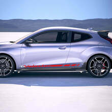 2x Adesivi in Vinile Strisce da Corsa Laterali Porta Veloster adatti a Hyundai Veloster 3