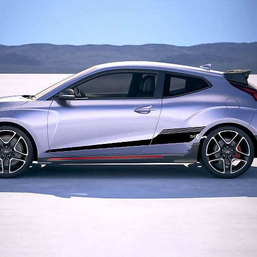 2x portiere strobe strisce di corse adesive in vinile decalcomania per Hyundai Veloster
