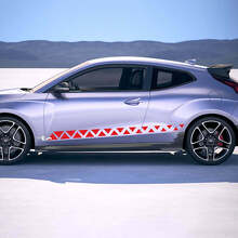 2x Strisce Adesive a Corna da Porta Laterale Racing in Vinile Adatte per Hyundai Veloster 3
