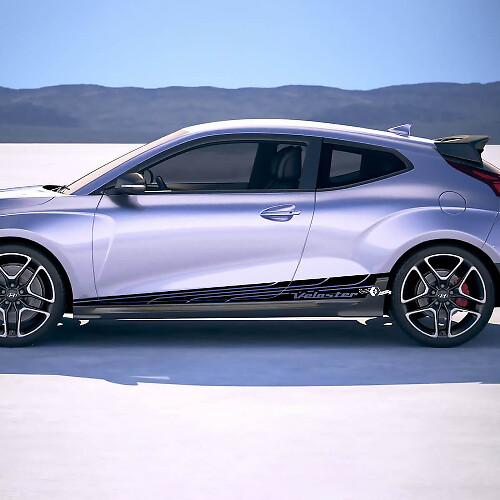 2x porte ali da corsa strisce in vinile adesive decalcomania per Hyundai Veloster
