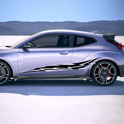 2x porte ali da corsa strisce in vinile adesive decalcomania per Hyundai Veloster
