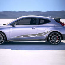 2x porte ali da corsa strisce in vinile adesive decalcomania per Hyundai Veloster
 2