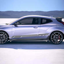 2x Adesivi in vinile a strisce da corsa per lato porta adatti a Hyundai Veloster 2