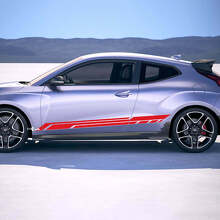 2x Adesivi in vinile a strisce da corsa per lato porta adatti a Hyundai Veloster 3