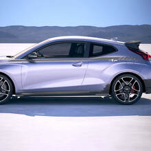 Strisce da corsa laterale della porta superiore in vinile decalcomania di decalcomania per Hyundai Veloster
 2