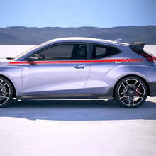 Strisce da corsa laterale della porta superiore in vinile decalcomania di decalcomania per Hyundai Veloster
 3