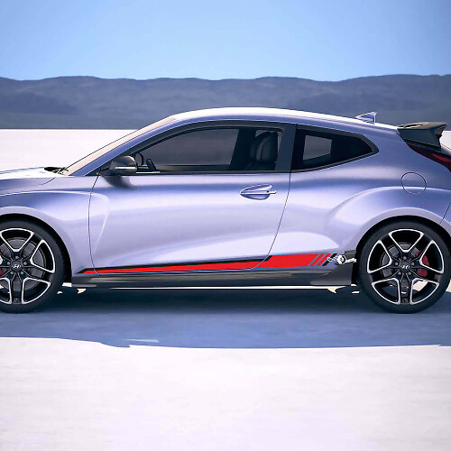 Adesivi in vinile con strisce laterali da corsa per Hyundai Veloster 1