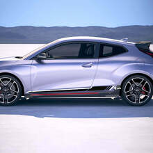 Adesivi in vinile con strisce laterali da corsa per Hyundai Veloster 2
