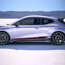 Adesivi in vinile con strisce laterali da corsa per Hyundai Veloster 3