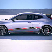 Strisce strobeti laterali adesivi in ​​vinile decalcomania per Hyundai Veloster
 4