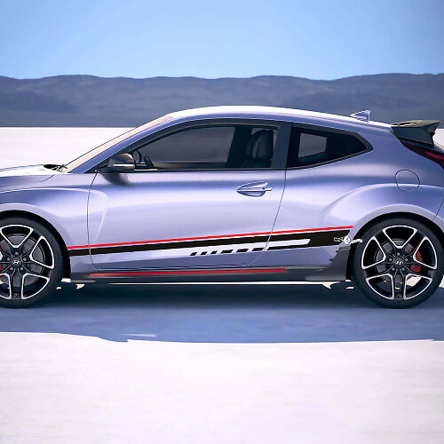 Adesivi in Vinile a Strisce Laterali da Gara Decalcomanie per Hyundai Veloster 2 1