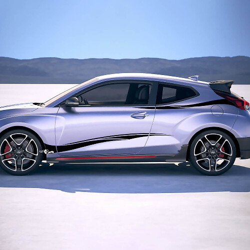 2x porte stripli tribali strisce adesive in vinile decalcomania per Hyundai Veloster
