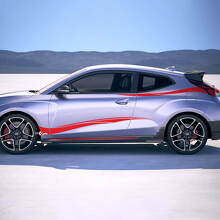 2x porte stripli tribali strisce adesive in vinile decalcomania per Hyundai Veloster
 3