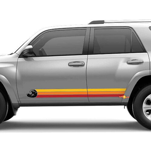 Adesivo in Vinile con Strisce Laterali a Onde Stile Vintage per Toyota 4Runner_1