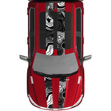 Doppia strisce mappa topografica per decalcomanie in vinile grafica per Dodge Ram 1500 Tungsteno
 2