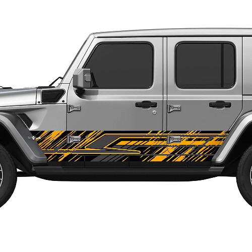 Linee mimetiche Porte laterali Avvolgitore in vinile Adesivo Fit Jeep Wrangler 2

