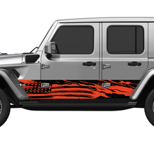 US Patriotic Assicted Flag Wrap Porte laterali Adesile per decalcomania in vinile Fit Jeep Wrangler
 2