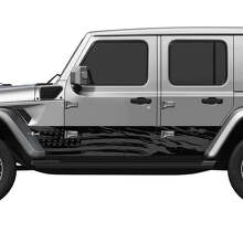 Adesivo in Vinile con Bandiera Americana Usurata effetto Splash per Portiere Laterali Jeep Wrangler 3