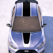 Strisce di corse centrali del cofano e del tetto Stripes in vinile decalcomania per Hyundai Veloster
 2