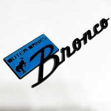 Bronco Outer Banks Fender Badges Emblema Tailgate Emblema 3D Blu vs Nero
 3