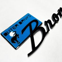 Bronco Outer Banks Fender Badges Emblema Tailgate Emblema 3D Blu vs Nero
 5
